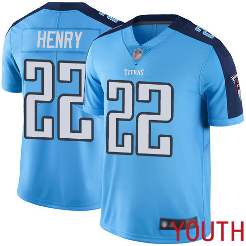 Tennessee Titans Limited Light Blue Youth Derrick Henry Jersey NFL Football #22 Rush Vapor Untouchable->youth nfl jersey->Youth Jersey